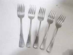 Vtg Oneida Community Stainless Patrick Henry 5 Salad Forks - Free Shipping - Picture 1 of 3
