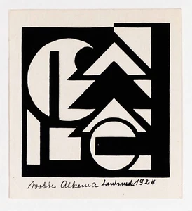 Wobbe Alkema, ABSTRAKT, Holzschnitt 1924, Grafik, De Ploeg, signiert - Bild 1 von 3