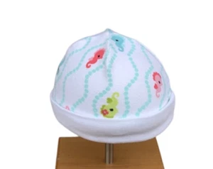 Gymboree Coral Cutie Beanie Hat Sz 3-6 Months Girls White Seahorse Knit NWT - Picture 1 of 2