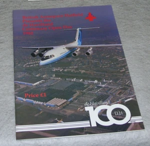 BRITISH AEROSPACE HATFIELD DE HAVILLAND CENTENARY OPEN DAY 1982 PROGRAMME - Picture 1 of 9