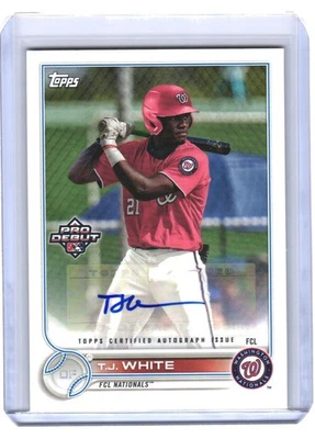 2022 TJ White Topps Pro Debut Auto RC #PD-191 (H510) $6 MAX SHIP - Image 1 of 2
