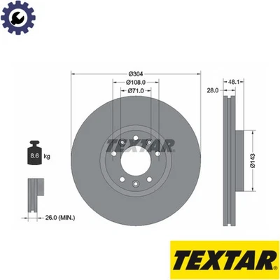 2x BRAKE DISC 92232305 FOR PEUGEOT 3008/III/SUV/Van 5008 RIFTER PARTNER/Box 1.6L - Image 1 of 4