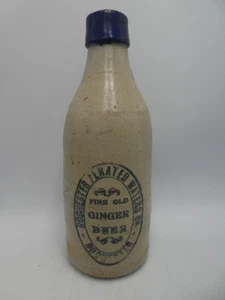 ANTIQUE ROCHESTER AERATED WATERS STONEWARE POTTERY GINGER BEER BOTTLE - Picture 1 of 8