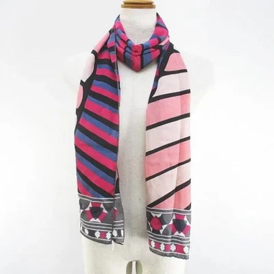 EMILIO PUCCI Silk Scarf Pink Multicolor All Over Print Made in Italy Luxury - Image 1 of 4
