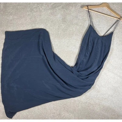 NWT Bella Luxx Anthropologie Gray Silk Blend Maxi Dress Strappy L Cocktail Boho - Image 1 of 4