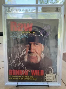 WWE WWF RAW Magazine nWo Signed Hulk Hogan Scott Hall Kevin Nash Beckett JSA - Picture 1 of 4