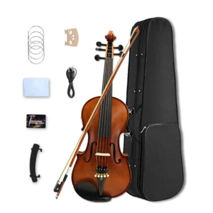 5 String Electric Violin Acoustic 4/4 Solid Maple Spruce hand Made With Case - Picture 1 of 12