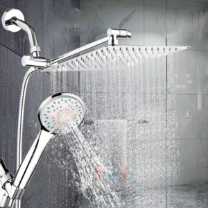 10" High Pressure Rainfall Shower Head and Hand Held Shower Head Combo USA - Picture 1 of 23