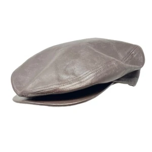Vintage Genuine Lambskin Leather Cabbie Flat Hat Cap Men's L 7 1/2 USA Union - Picture 1 of 12