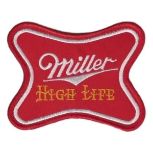 MILLER HIGH LIFE IRON ON PATCH 3.25" Red Miller Time Beer Embroidered Applique - Picture 1 of 2