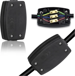 Cerolopy 2Pcs 3 Terminal Electrical Cable Junction Box 13Amp 250V Flex Connector - Picture 1 of 12