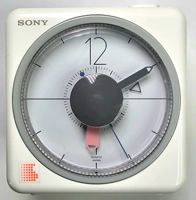 Vintage Ivory White Sony ICF-A8W JAPANESE Alarm Clock AM/FM Radio 3x4.5x4.5in - Image 1 of 4