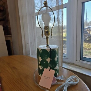 Kate Spade Kelly grüne Punkte Keramik Tischlampe NEU Rarität künstlerisch modern  - Bild 1 von 9