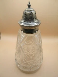 Chester 1924 Sterling Silver & Cut Glass Sugar Shaker / Sifter / Castor - Picture 1 of 5