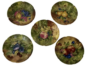 5 Vintage Limoges France Fruit Pattern Small Porcelain Plates – Richard Limoges - Picture 1 of 6