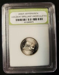 Bote quilla Jefferson 2004-P en losa níquel 5 centavos/brillante sin circular - Imagen 1 de 4