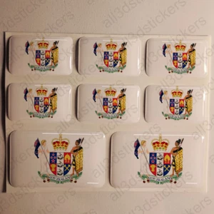 Sticker New Zealand Resin Domed Stickers New Zealand Coat of Arms 3D Vinyl Moto - Picture 1 of 1