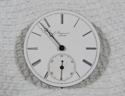 J. Raymond Geneve Key wind & Set Pocket watch Movement for parts or restoration. - Image 1 of 4