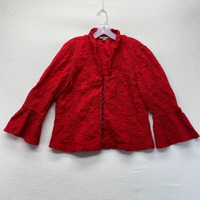 Go шелковая куртка специальный случай сшитый текстурный текстиль искусства носить красный размер PL - Изображение 1 из 4