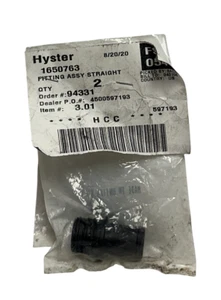 2 HYSTER 1650763 / HY1650763 OEM STRAIGHT FITTING ASSY FOR FORKLIFT NSNP - Picture 1 of 2