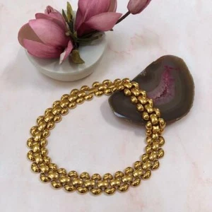 NAPIER PAT.4.774.743 PANTHER STYLE GOLD PLATED WIDE CHOKER NECKLACE - Picture 1 of 7