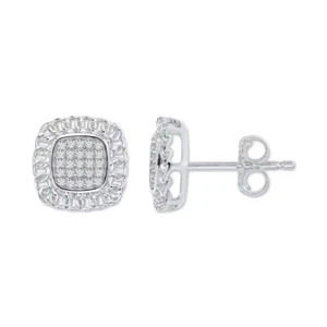 0.15 Carat IJ I2-I3 Round Cut Natural Diamond Stud Earrings 10k Gold Push Backs - Picture 1 of 2