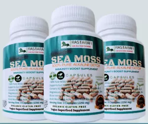 Rastarafi® Sea Moss Capsules | Organic Irish Seamoss Pills -60 Day Supply - Picture 1 of 14