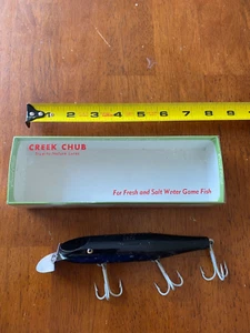 Vintage Creek Chub Husky Pikie Minnow #2300 in box NOS BLACK - Picture 1 of 6