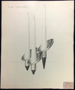 Lunt Silberschmiede moderner Stil Sterling 3-Licht Kerzenhalter Design Foto - Bild 1 von 1