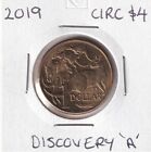 2019  AUSTRALIAN $1 DOLLAR DISCOVERY CIRCULATED LETTER A COIN..