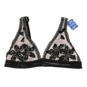 Free People Intimately Alia Bralette Black Combo Floral Lace Size XS Extra Small - Picture 1 of 8