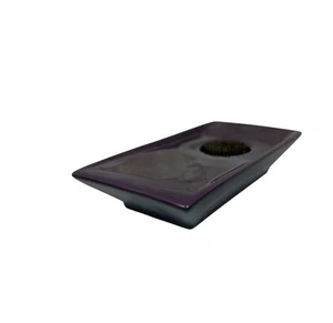 Partylite Soporte Flor Rana Púrpura Té Luz Cerámica Zen Berenjena Bandeja - Imagen 1 de 16