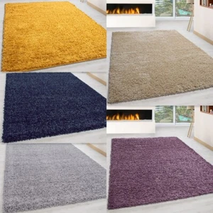 Alfombras de piso gruesas lisas suaves peludas para sala de estar tamaño pequeño y grande - Imagen 1 de 43