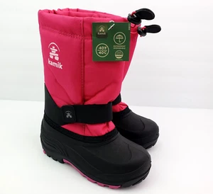 Kamik Rocket Snow Girls Size 13 Red Pink Black Waterproof Lined Snow Boots II809 - Picture 1 of 14