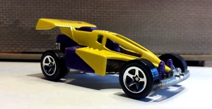 Vintage Hot Wheels 1991 Mattel SHOCK FACTOR yellow purple variant open wheel  - - Picture 1 of 4