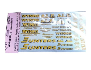 Wynns Sunters ALE 1:50 Waterslide Transfers 50-T7 Colour O Scale Langley Decals - Picture 1 of 3