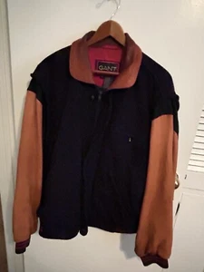Vintage GANT The Wool Flyer Mens XL Wool Varsity Bomber Jacket Blue Green Tan - Picture 1 of 16