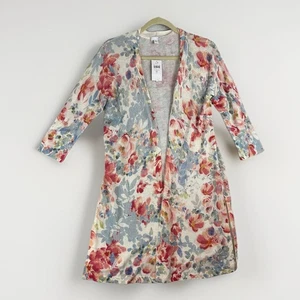 NEW J. JILL Floral Cardigan S Petite Linen Open Front Cottage Soft Romantic - Picture 1 of 8