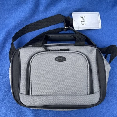 US Traveler Gray Fabric Travel Zip Bag Tote  Carry On Personal Item 14”x9.5”x5 - Image 1 of 4
