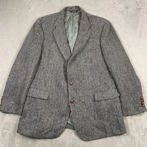 Chaqueta Harris Tweed Para Hombres 48 R Gris Lana Espiga Norma EE. UU. Thompson De Colección - Imagen 1 de 16