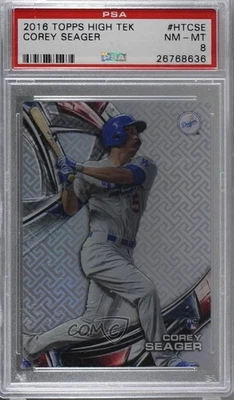 2016 Topps High Tek Pattern 2 Cube/Buckle Corey Seager #HT-CSE PSA 8 Rookie RC - Image 1 of 2