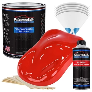 ProductionShop High Gloss Bright Red Acrylic Enamel Gallon Kit, Auto Paint - Picture 1 of 1