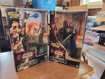 STAR WARS Episode I DARTH MAUL & JAR JAR BINKS 12" Figure Lot 1999 Hasbro NIB - Image 1 of 4