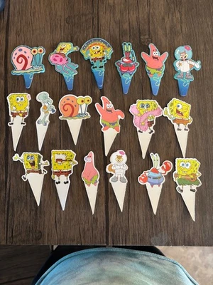 48 Bob Esponja Patrick Gary Sandy Sr. Cangrejo Pastel Cupcake Picks Nuevo Cumpleaños Fiesta Foto 1 de 2
