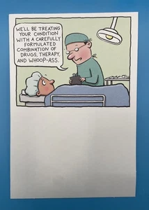 Greeting Card Funny Get Well Soon Card Whoop-Ass to Treat Your Condition - Picture 1 of 4