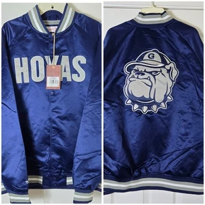 Mitchell & Ness Georgetown Hoyas Retro Raso Bomber Giacca Uomo Taglia XL $125 - Foto 1 di 8
