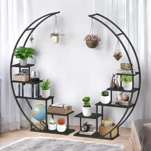 DanDiBo Blumenregal indoor 170 cm Hoch Metall Schwarz Rund 96586 Blumentreppe - Bild 1 von 9