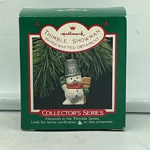 1988 Hallmark Thimble Snowman Vintage Ornament #11 in Series - FREE SHIPPING - Picture 1 of 4