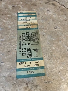 Boleto de concierto vintage para un "Big Zydeco Show & Dance 1985" - Imagen 1 de 2