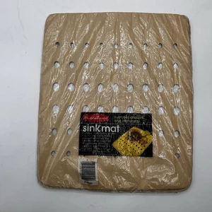 Vintage NOS 1987 Rubbermaid Sink Mat #1291 Almond 10 3/4" x 12 3/4” Retro NIP - Picture 1 of 4